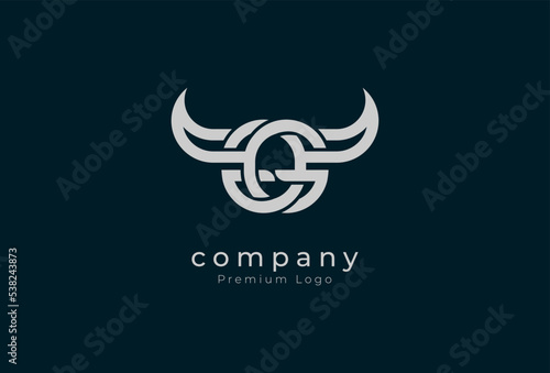 Initial GG horn Logo, minimalist letter GG with horn design logo, vector illustration