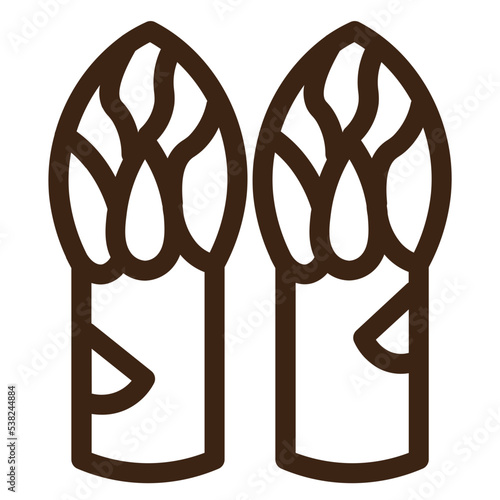 asparagus garden shoots sparrow grass vegetable outline icon