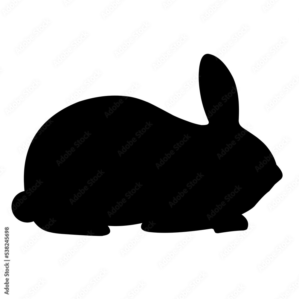 Black rabbit silhouette vector. Isolated on a white background. Great for animal logos. Black rabbit silhouette vector. Isolated on a white background. Great for animal logos.