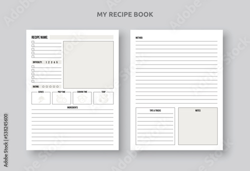 My Recipe cooking planner journal, meal planning journal