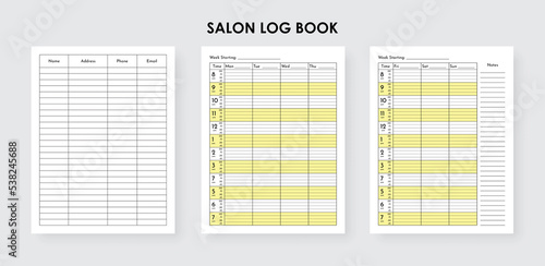 Salon Appointment Log Book, Hair Stylist Planner