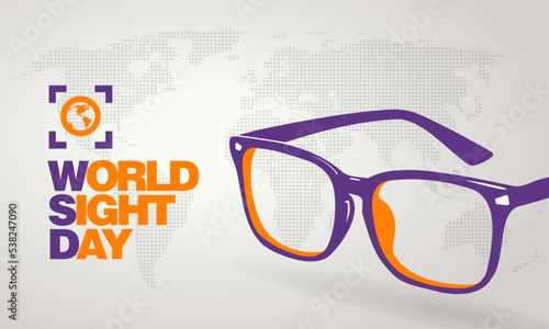 Vector illustration design concept logo of world sight day observed on october 13