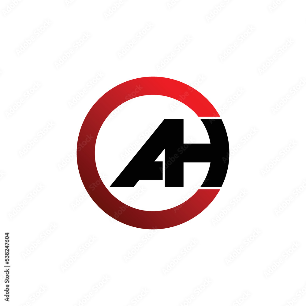 Letter AH circle logo design vector Letter AH circle logo design vector