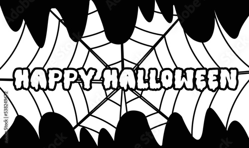 Happy Halloween Text Banner, Vector