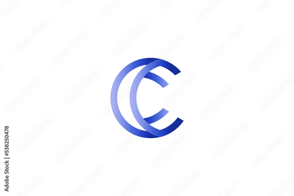 CC or C Initial Letter Logo with Blue Gradient Concept with Line Style. Suitable for Business or Technology Logo CC or C Initial Letter Logo with Blue Gradient Concept with Line Style. Suitable for Business or Technology Logo