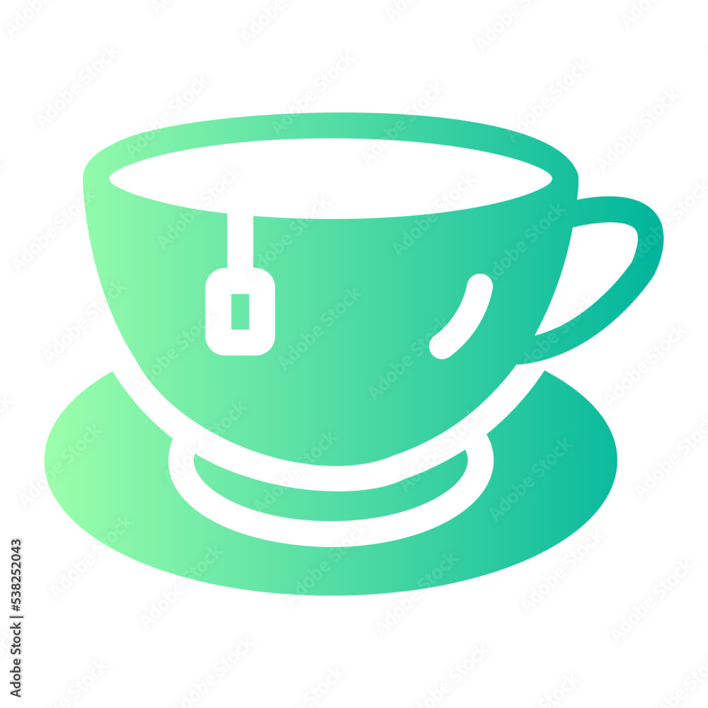 Hot tea gradient icon