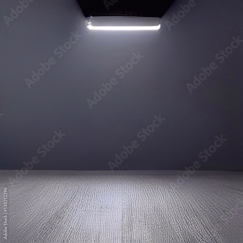 White spotlight on dark room for mockup products presentation  © MASOKI