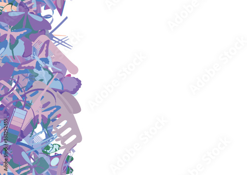 Background pattern abstract seamless design texture. Vertical stripe. Border frame, transparent background. Theme is about various, powder, nature, cosmetics, raker, repeat, exotic, slip