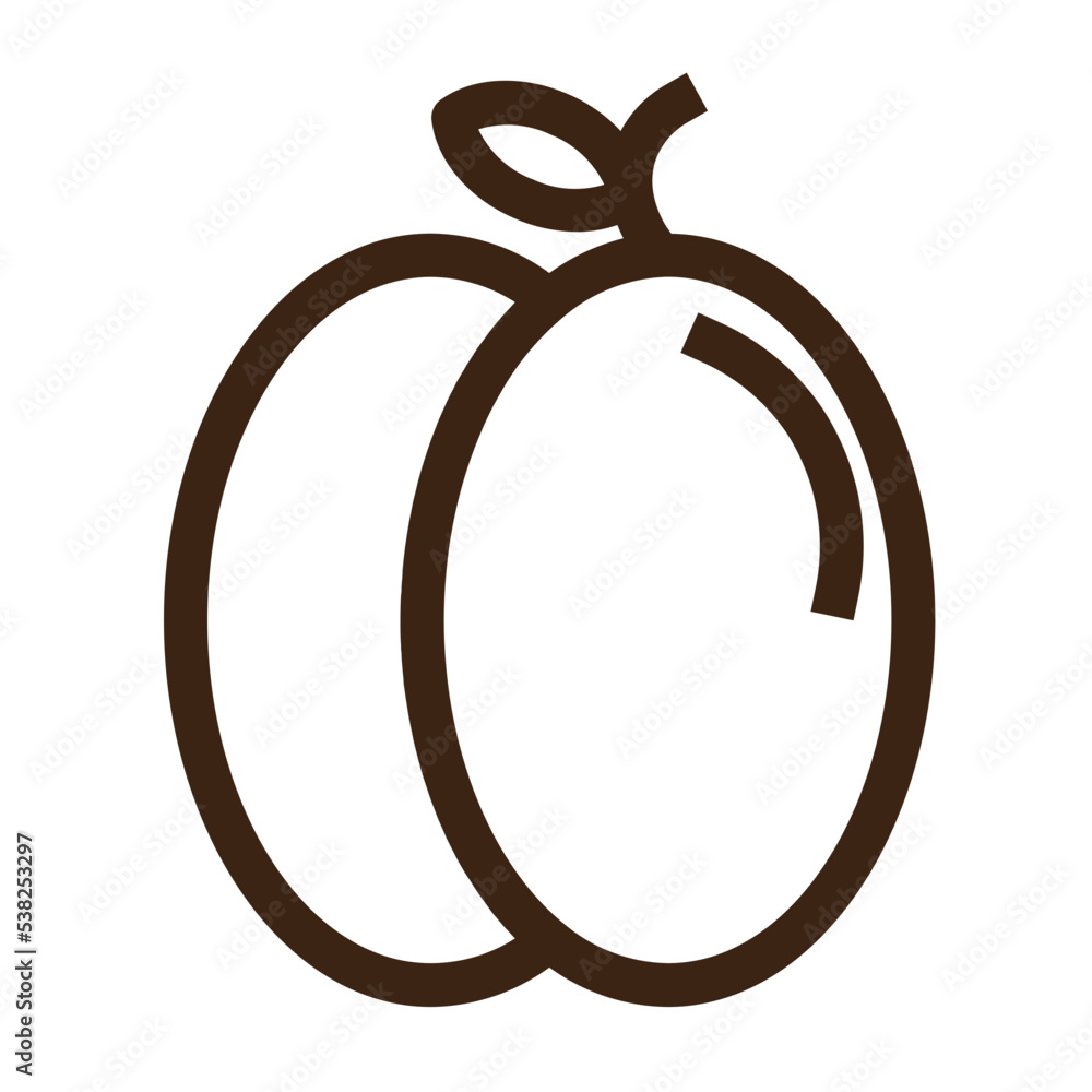 blue food fruit plum outline icon blue food fruit plum outline icon