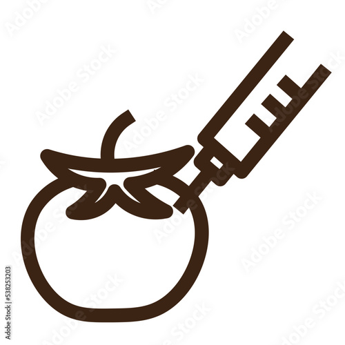 genetics gmo science tomato vegetable outline icon