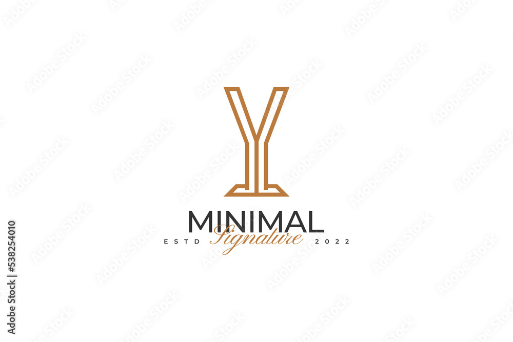 Simple and Minimal Letter Y Logo Design with Outline Concept. Suitable for Business or Technology Logo Simple and Minimal Letter Y Logo Design with Outline Concept. Suitable for Business or Technology Logo
