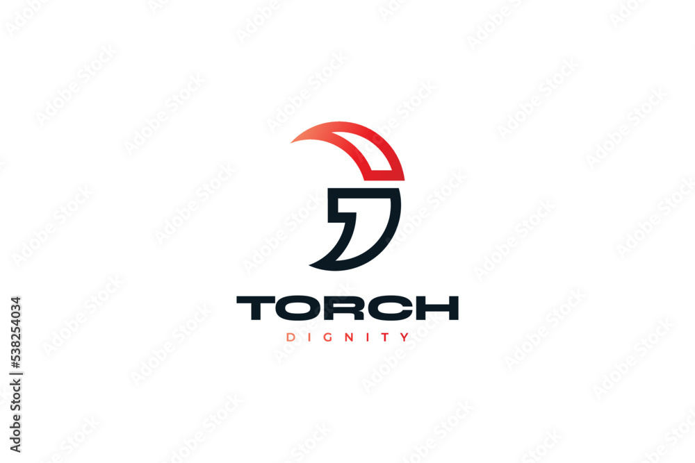 Fototapeta premium Letter G with Fire Torch Logo Design