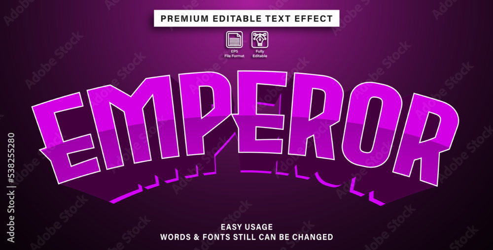 editable text effect emperor