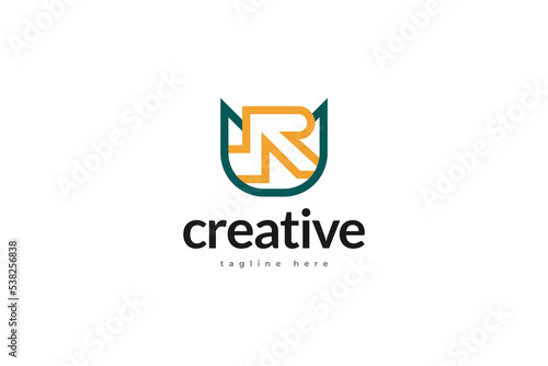 Free Download Initial RU or UR Logo Design with Abstract and Minimal Concept. Suitable for Business or Technology Logo - GFXLoad