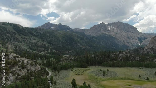 Mammoth Lakes June Lake Loop Carson Peak Aerial Shot Sierra Nevada Mountains L California USA