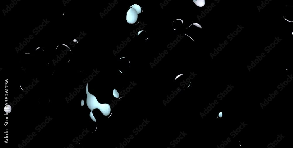 Particles Floating In Fluid Space Background. Ambien occlusion and