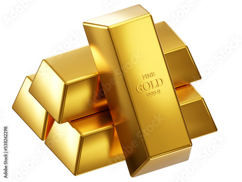 Gold bars, wealth and investment, 3d rendering