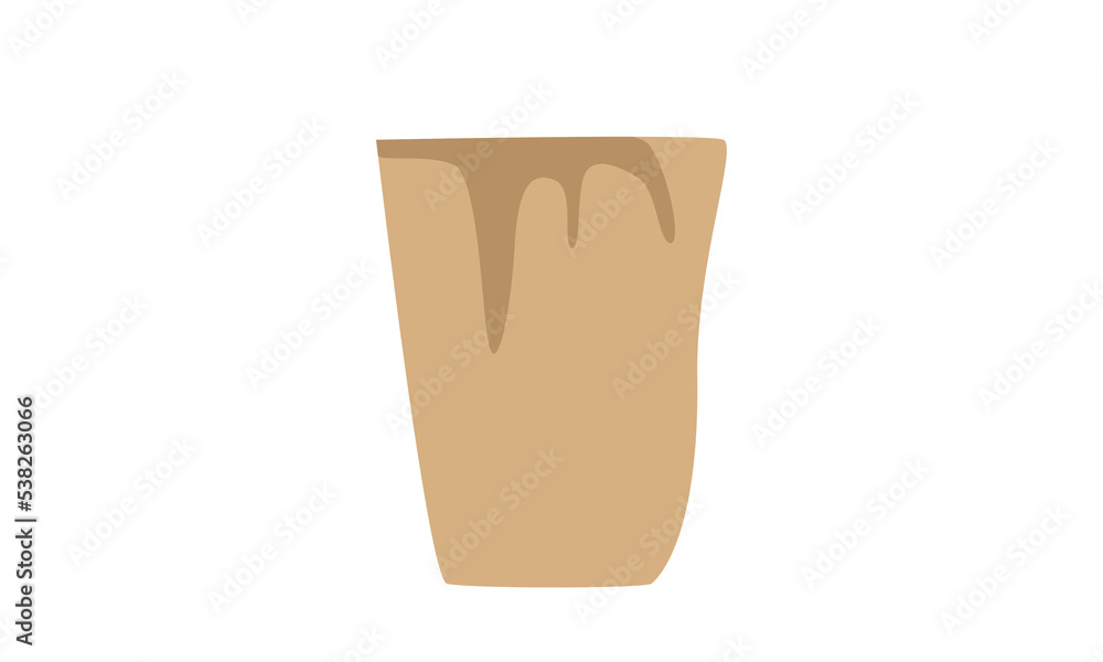 Distorted brown paper cup clipart. Simple crushed brown paper cup ...