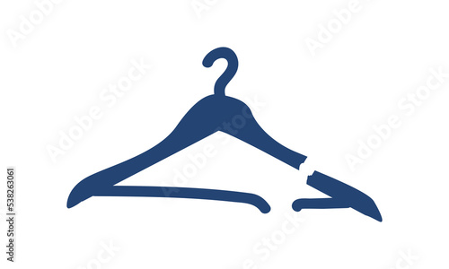 Broken clothes hanger waste clipart. Simple cracked plastic clothes hanger vector design isolated on white. Plastic waste garbage cartoon style. Garbage sorting concept clipart doodle drawing style