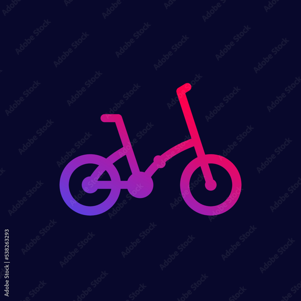 folding bike icon on dark folding bike icon on dark