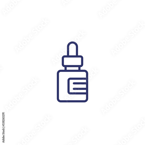 dropper bottle line icon, vector