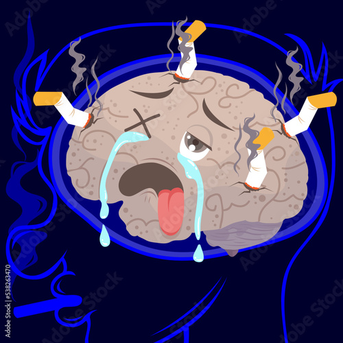 no tobacco day, negative effect of smoking too much cigarette for your brain infographic health poster awarenesss medical situation