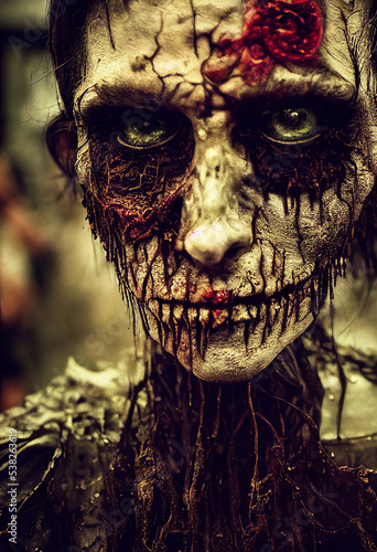 A portrait of a zombie girl. photo