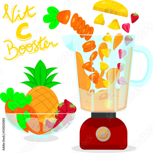 fruit mixed juice; vitamin C for booster your immune, healthy juice