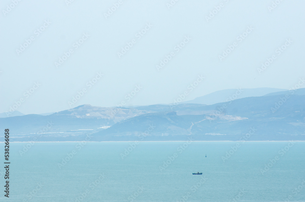 Views of the Gulf of Tunis, in the Mediterranean, from Byrsa, Carthage, Tunisia