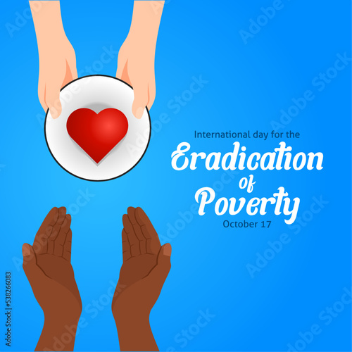 International day for the eradication of poverty vector illustration. 