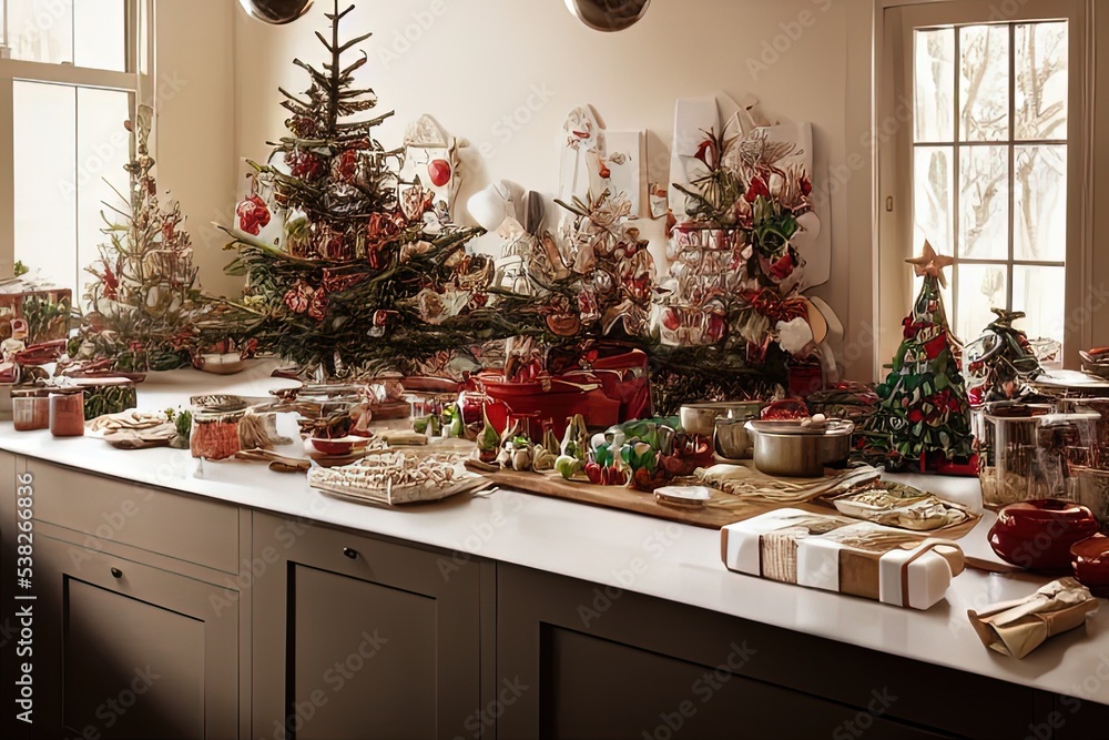 kitchen at christmas holiday season