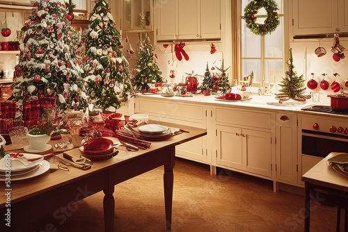 kitchen at christmas holiday season