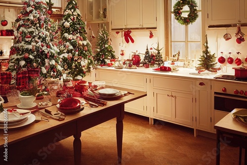 kitchen at christmas holiday season