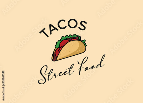 Mexico Traditional Food Tacos. Tacos Vector Design Illustration.