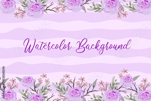 A background template with purple flower illustration