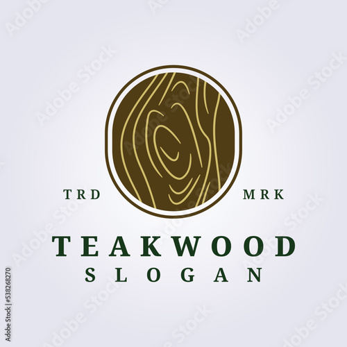 logo of teakwood texture for carpentry vector illustration design