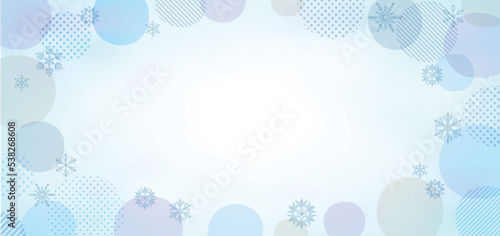 冬色　手描き　水彩風フレーム