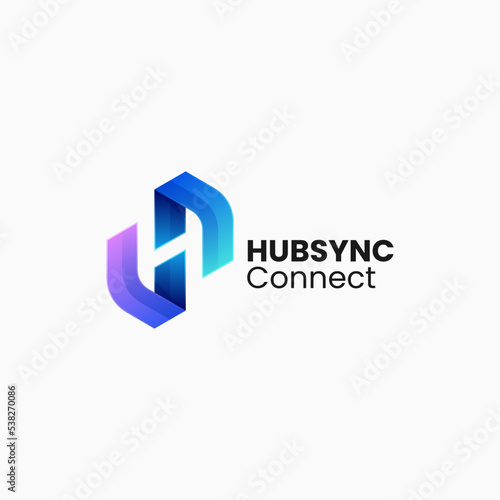 Vector Logo Illustration Abstract Gradient Colorful Style.