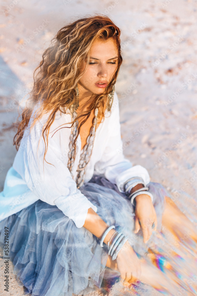 beautiful young stylish woman on the beach beautiful young stylish woman on the beach