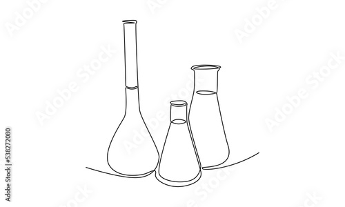 Continuous line of Chemical lab retorts