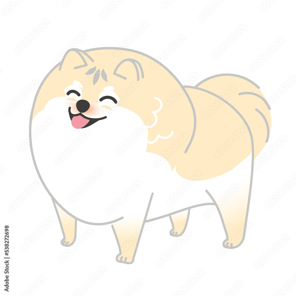 Cute dog standing and cheerful. Animals in cartoon style. Stock
