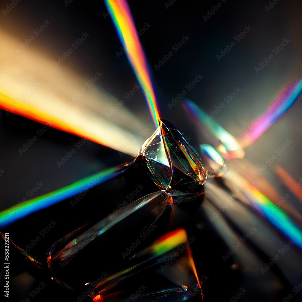 Crystal prism diamond background overlay digital art reflection