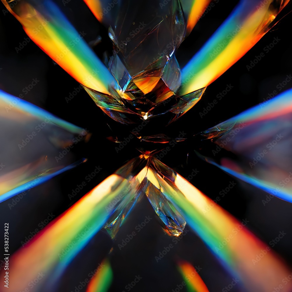 Crystal prism diamond background overlay digital art reflection
