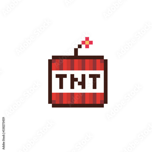 TNT dynamite box pixel illustration