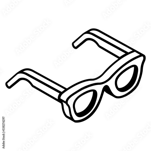 Modern line isometric icon of glasses 