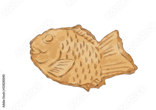 たい焼きのイラスト（水彩風）