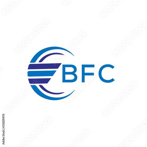 BFC letter logo. BFC blue image on white background. BFC vector logo design for entrepreneur and business. BFC best icon. photo