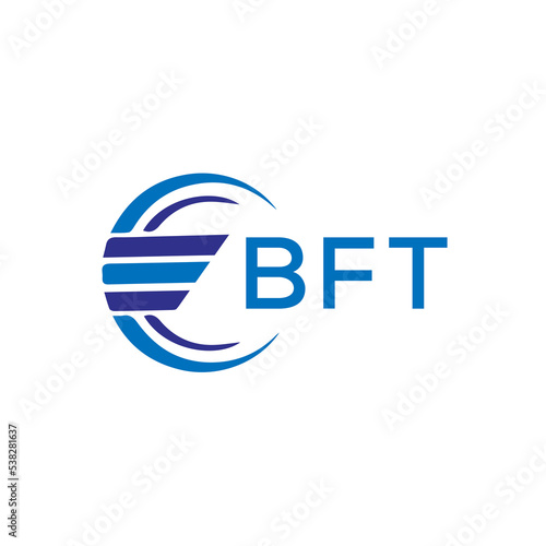 BFT letter logo. BFT blue image on white background. BFT vector logo design for entrepreneur and business. BFT best icon. photo