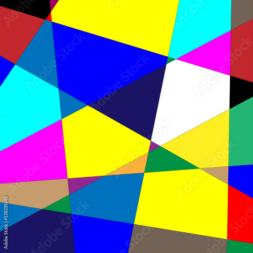 Vector image with a colorful and disorganized background pattern.