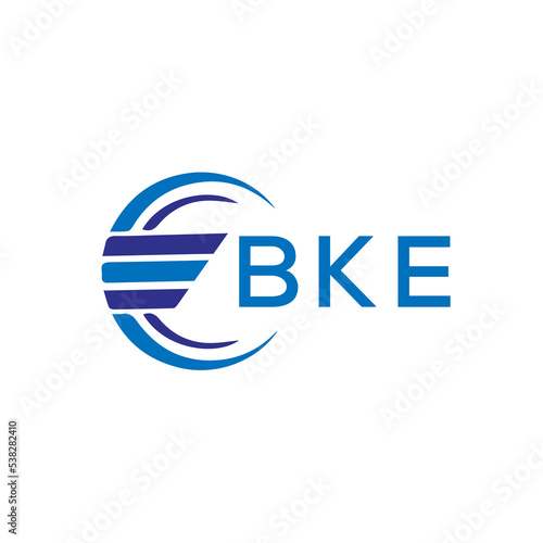 BKE letter logo. BKE blue image on white background. BKE vector logo design for entrepreneur and business. BKE best icon. photo
